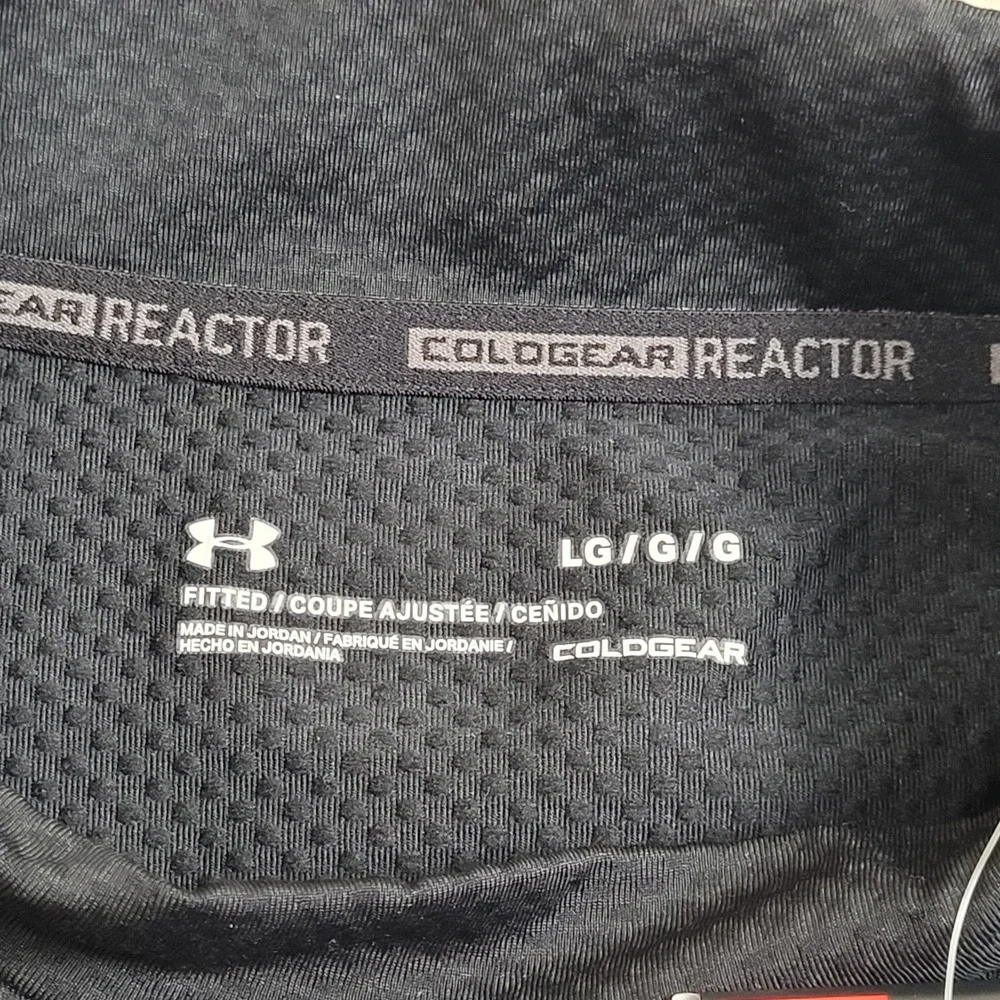 👕NWT Under Armour Shirt Mens L Black ColdGear Reactor Fitted Stretch Baselayer